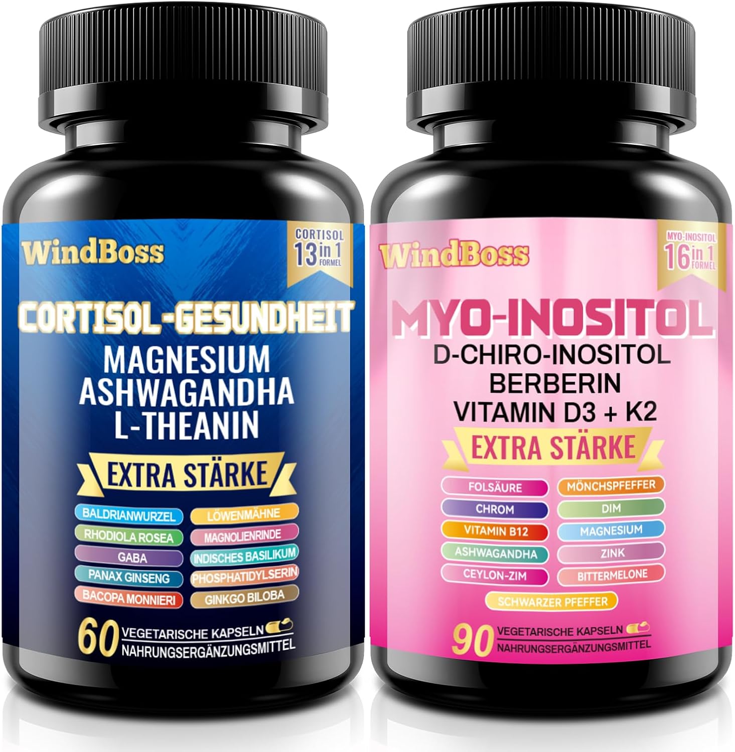 Cortisol-Gesundheit & Myo-Inositol Duo · 27-in-1 Formel