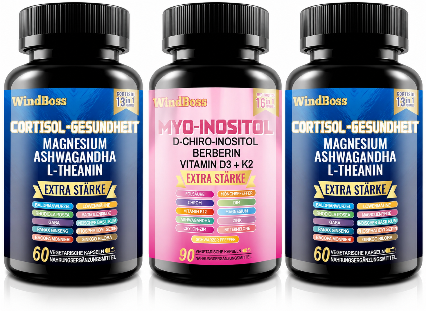 Cortisol-Gesundheit & Myo-Inositol Duo · 27-in-1 Formel