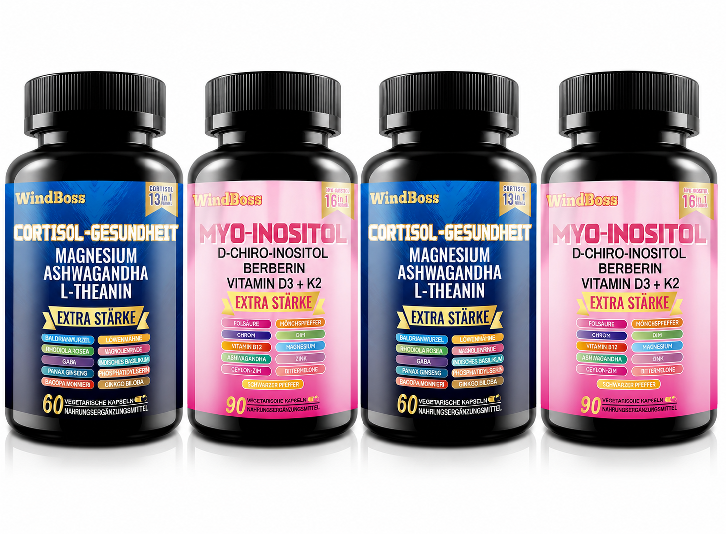 Cortisol-Gesundheit & Myo-Inositol Duo · 27-in-1 Formel